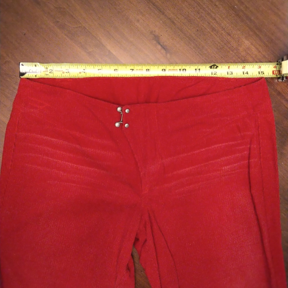 Diesel Red Corduroy Flare 28 Vintage Y2K Low Waist
